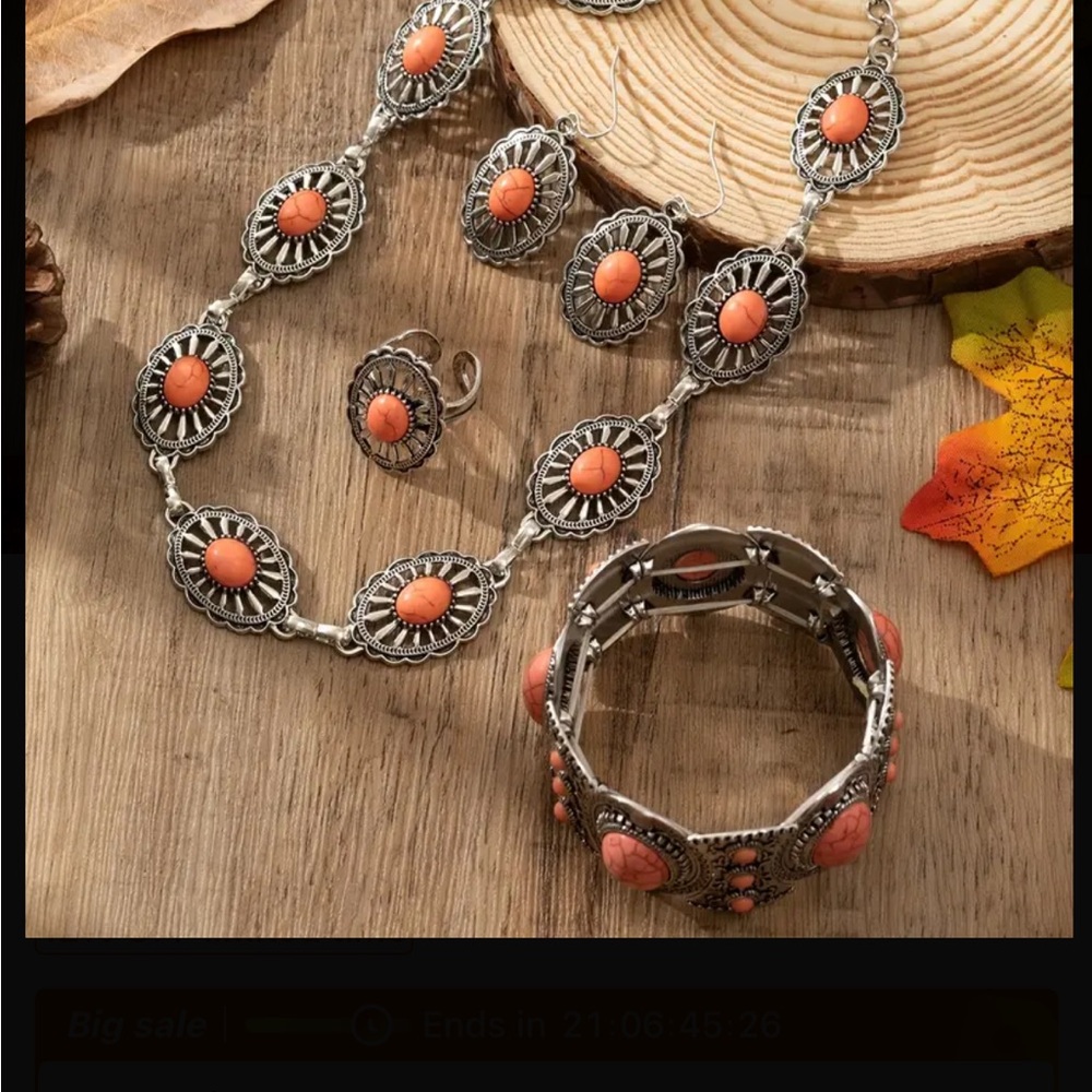 Elegant Silver and beaded Jewelry Set - Picture 1 of 7